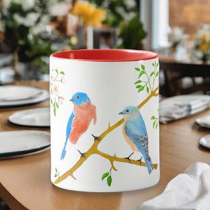 Taza Azulejos Rojos y Blancos
