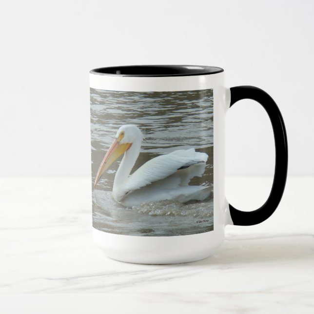 Taza B14 Pelícano blanco en río lodo (Derecha)