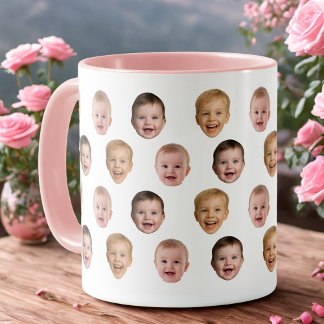 Taza Baby 3 Photo Face Mug, Personalized Gift