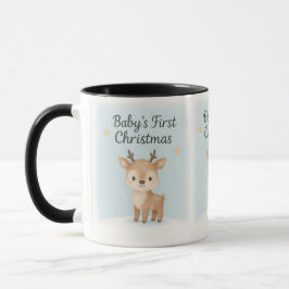 Taza Baby first christmas reindeer cute cozy holiday