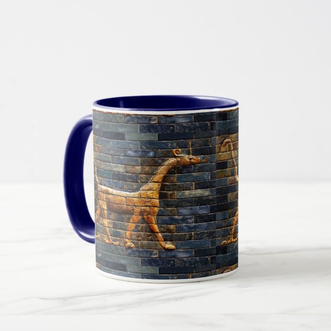 Taza BABYLONIAN SNAKE DRAGONS Antique Assyrian Art  (Anverso izquierdo)
