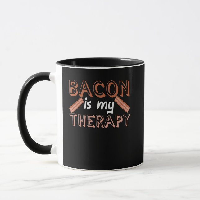 Taza Bacon dice Chiste Terapia Belly de carne de cerdo (Izquierda)