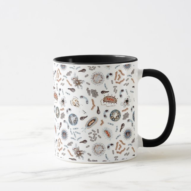 Taza Bacterias y modelo del virus (Derecha)