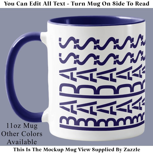 Taza BADASS Hidden Message Modern Trendy Typography  (Subido por el creador)