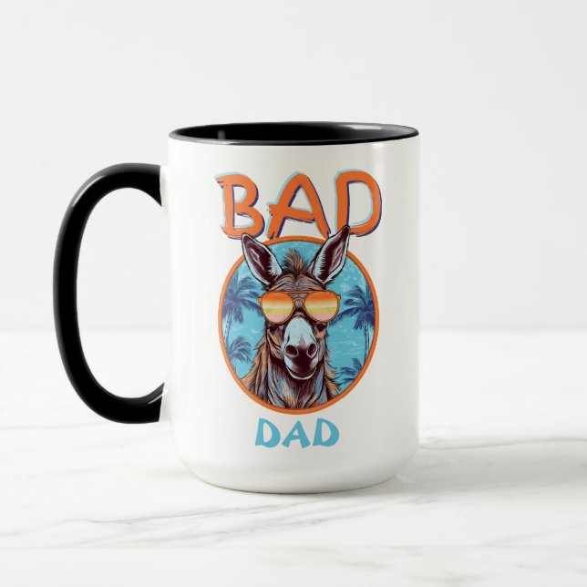 Taza Badass Tropical Dad Pun Happy Donkey Exotic Vibes (Izquierda)