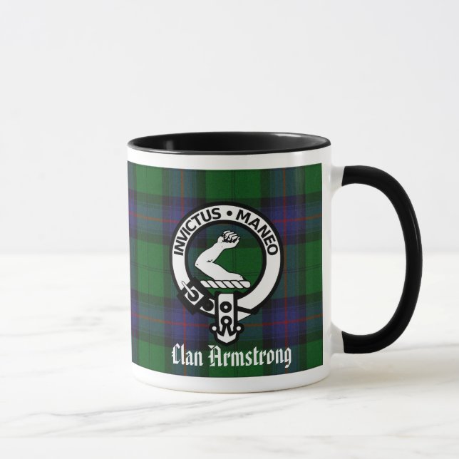 Taza Badge Escudo de clan Armstrong y Tartan Mug (Derecha)