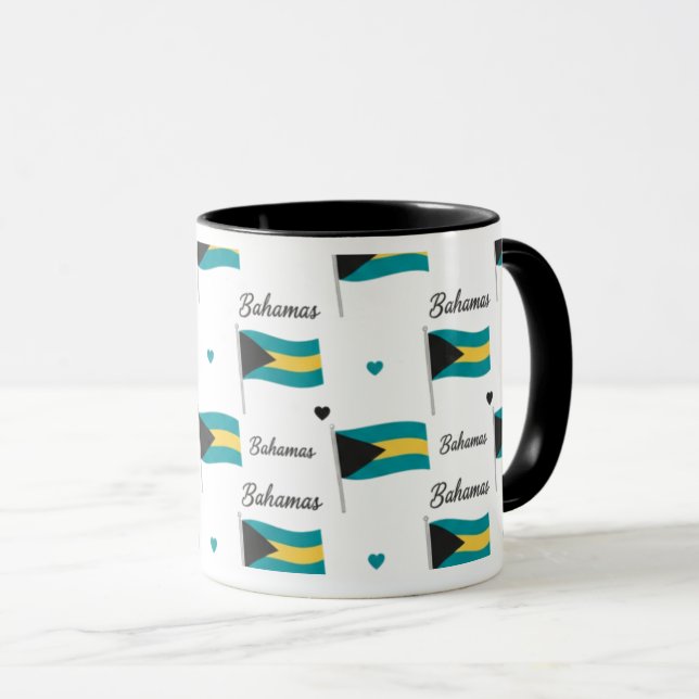 Taza Bahamas Roots Pattern Mug | Caribbean Flag (Anverso derecho)
