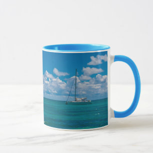 Taza Bahía Tropical Azul Paisaje Marino