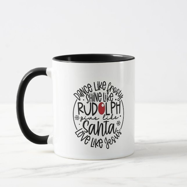 Taza Baila como Frosty Brilla como Rudolph Navidad (Izquierda)