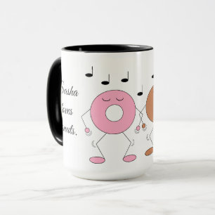 Taza Bailando con donuts blancos