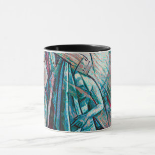 Taza Bailarina Belly de arte decenal cubista