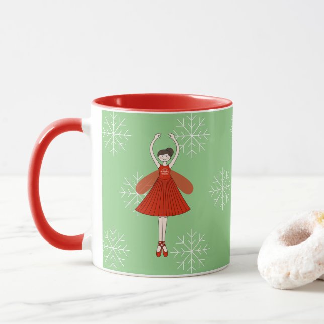 Taza Bailarina Hada Navidad Copos de Nieve illusim (Con donut)