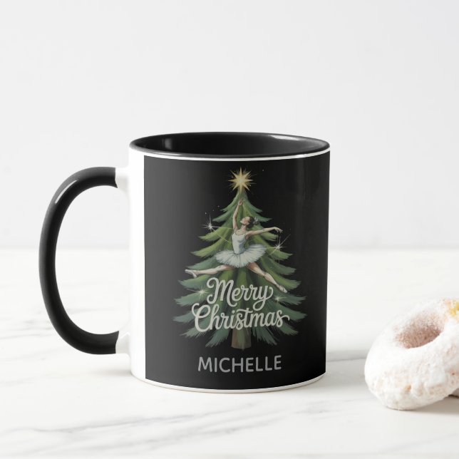 Taza Bailarina personalizada bailarina de ballet navida (Con donut)