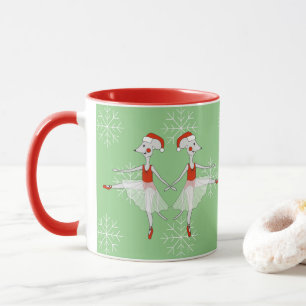 Taza Bailarina Ratones Ilusima Copos de Nieve de Navida