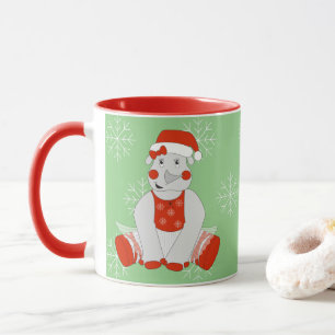 Taza Bailarina Rinoceronte Navidad Copos de Nieve illus