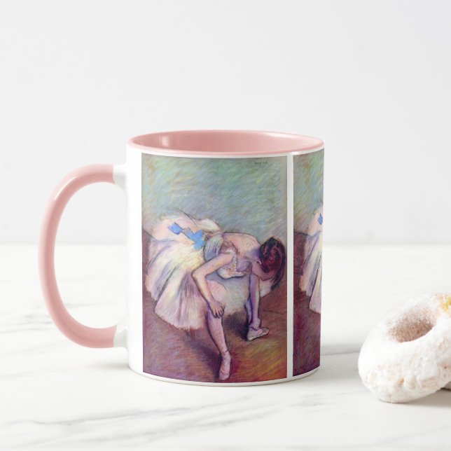 Taza Bailarina sentada de Edgar Degas, Ballet de arte (Con donut)