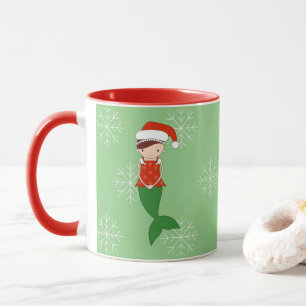 Taza Bailarina Sirena Copos de Nieve de Navidad illusim