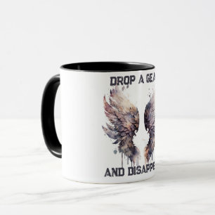 Taza Baja una marcha y desaparece, motocicleta