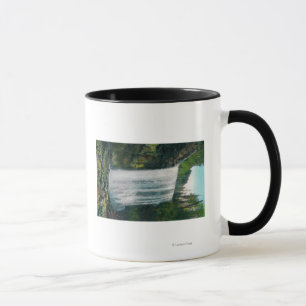 Taza Baje las caídas nupciales del velo en el río de