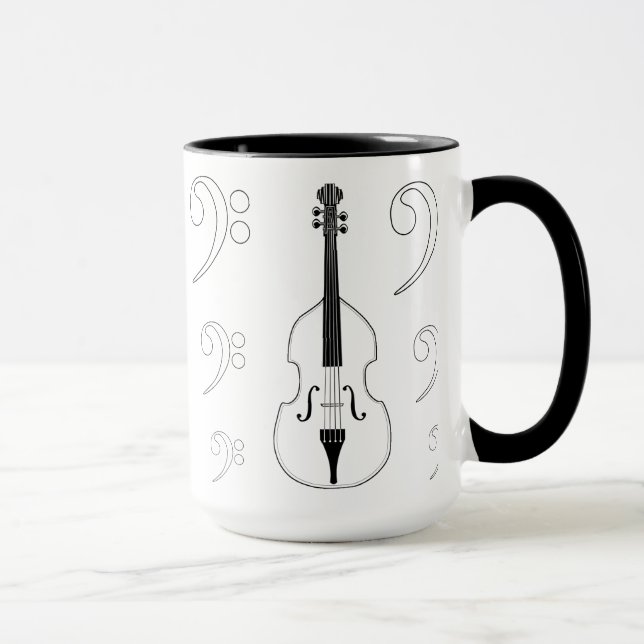 Taza - bajo doble + clefs. Escoja su estilo + (Derecha)