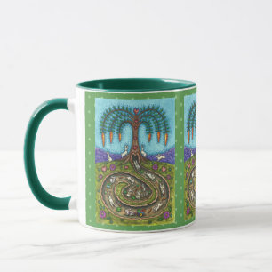 TAZA BAJO EL AGUJERO DEL RABBIT, CARROT WILLOW TREE FOL