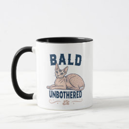 Taza Bald Unbothered Sphynx Cat Graphic Art