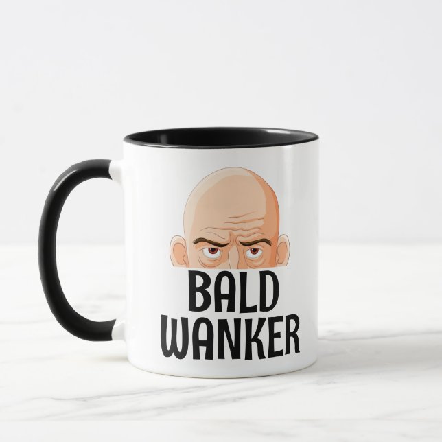 Taza  Bald wanker mug, Christmas Gift for someone bald (Izquierda)