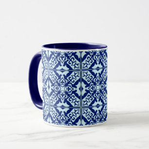 Taza Baldosa marroquí - azul marino y azul claro