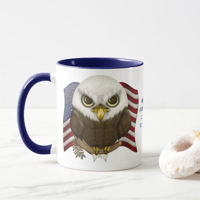 Taza Baldwin Eagle calvo lindo personalizado (Con donut)
