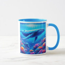 Taza Baleine majestueuse nageant dans un récif.