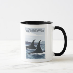Taza Ballenas orcas #1 - Isla Orcas, Washington