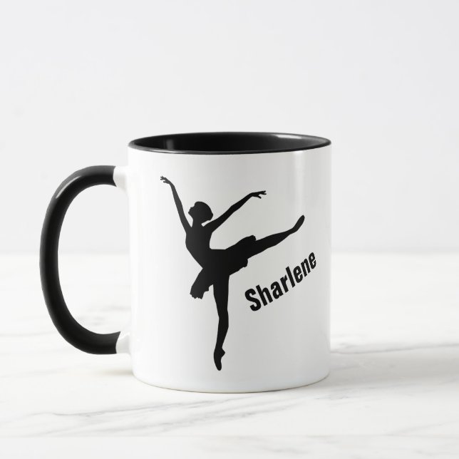 Taza Ballet Arabesque Pose Silhouette (Izquierda)