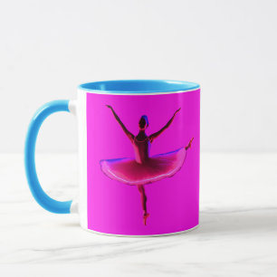 Taza Ballet Ballerina Pose Colores Violeta Brillantes