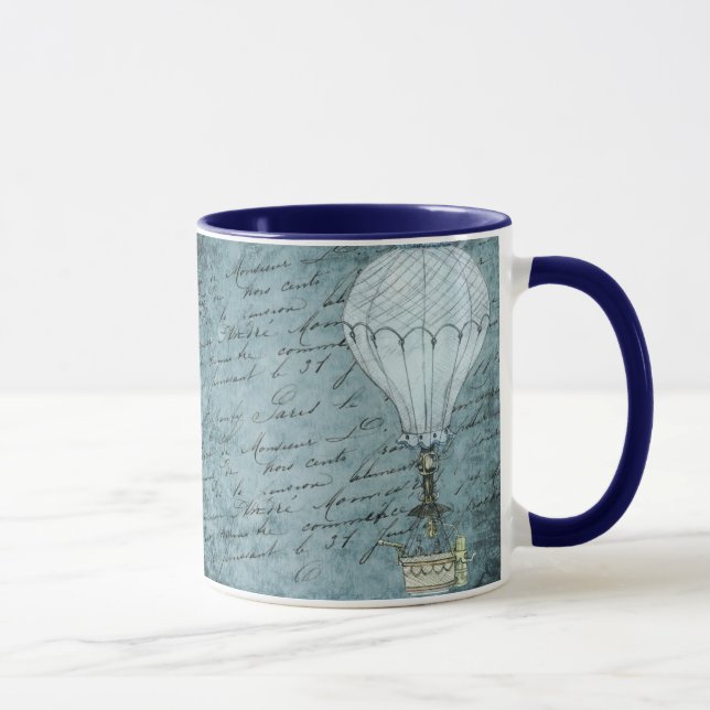 Taza Balón de aire caliente azul oscuro Steampunk Handw (Derecha)
