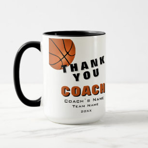 Taza Balón de Baloncesto Gracias Entrenador 