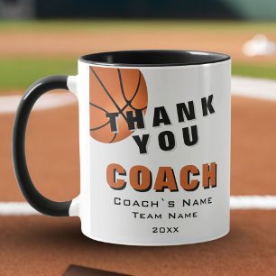 Taza Balón de Baloncesto Gracias Entrenador 