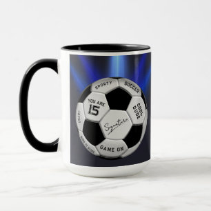 Taza Balón de Fútbol Personalizado Cumpleaños   Edad No