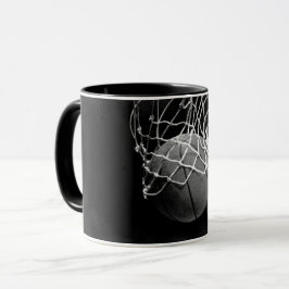 Taza Baloncesto blanco y negro