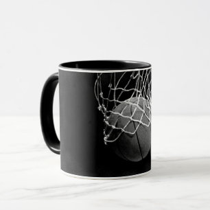 Taza Baloncesto blanco y negro