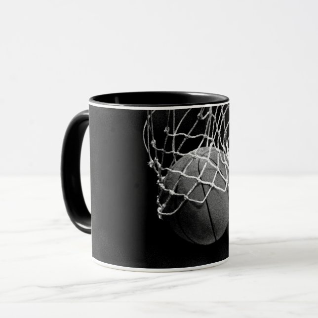 Taza Baloncesto blanco y negro (Anverso izquierdo)