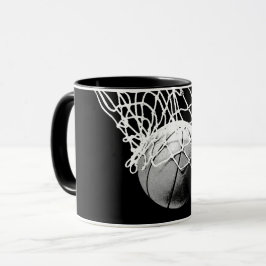 Taza Baloncesto blanco y negro