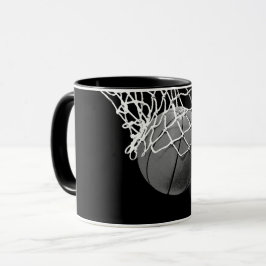 Taza Baloncesto blanco y negro