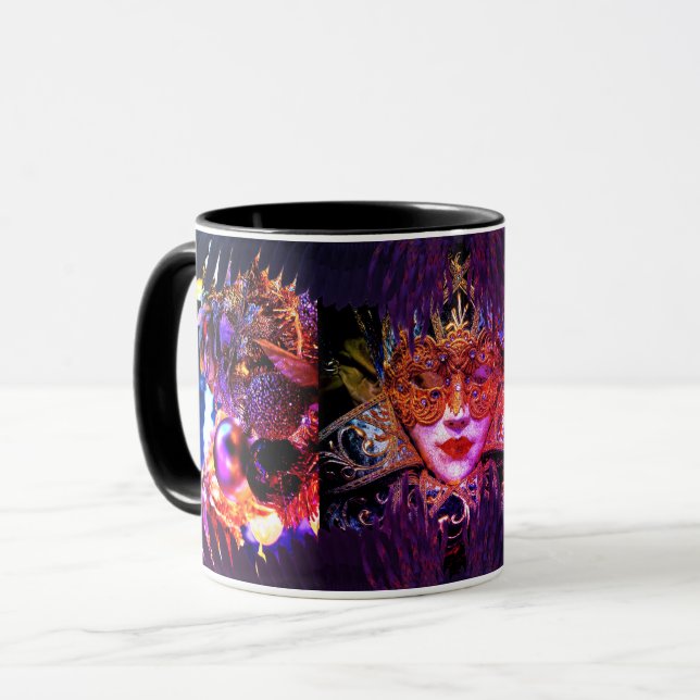 Taza Baloncesto de mascarada belleza máscara arte púrpu (Anverso izquierdo)