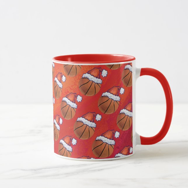 Taza Baloncesto en el patrón de Santa Hat (Derecha)