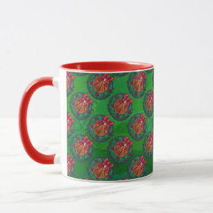 Taza Baloncesto en Wreath Navidades