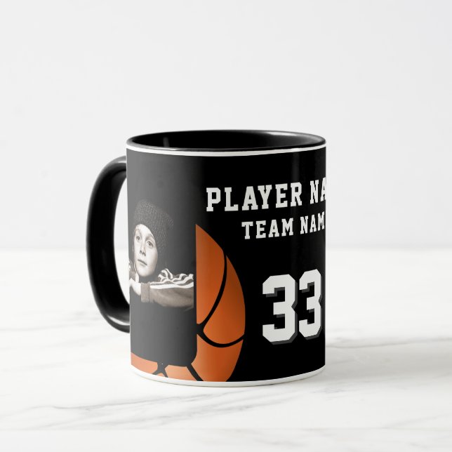 Taza Baloncesto Nombre Número de Equipo 2 Fotos (Anverso izquierdo)