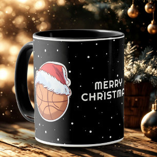 Taza Baloncesto Red Santa Hat Feliz Navidad