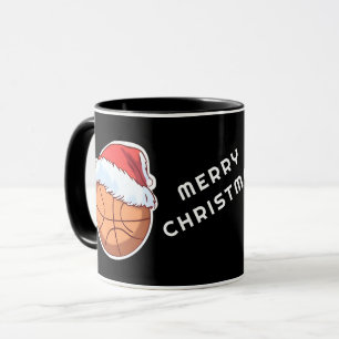 Taza Baloncesto Red Santa Hat Feliz Navidad