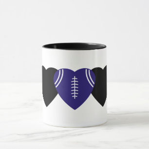 Taza Baltimore Ravens Football Heart Design
