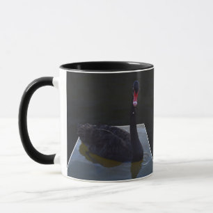 Taza Bañado De Cisne Negro En Estanques Dimensionales,